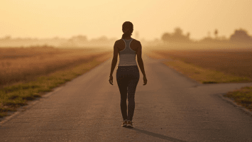 A person walking forward on a quiet path at sunrise, representing choosing trust without complete answers.