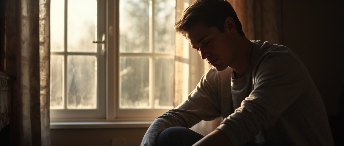 Person sitting quietly in morning light reflecting during an emotionally difficult season